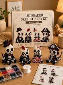 1 Set Beaded Embroidery Kit, 2026 Highland Cow Animal Beaded Handmade Set, Handmade Beaded Art Mosaic Kit, Includes Highland Cow, Skull, Bird Patterns, Suitable For Adults, Teens And Beginners DIY Projects, Stress Relief Creative Handmade Decoration Gift, Halloween, Christmas Gift - Multiple Colors - View 9