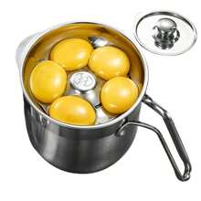 Egg White Separator | Multiple Eggs Separator Stainless Steel,Large-Capacity Multiple Eggs With Lid And Handle For Kitchen Meringue Cream - Silver Gray - View 5