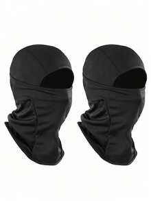 1/2/3/4/5pcs Pure Black Breathable Mesh Balaclava, Windproof Dustproof Full Face Helmet Liner Mask, Motorcycle Riding Neck Warmer Headwear, Suitable For Cycling And Outdoor Use - Multicolor - View 14