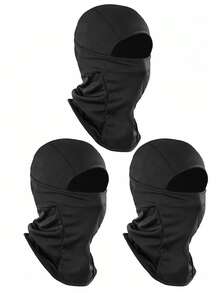 1/2/3/4/5pcs Pure Black Breathable Mesh Balaclava, Windproof Dustproof Full Face Helmet Liner Mask, Motorcycle Riding Neck Warmer Headwear, Suitable For Cycling And Outdoor Use - Multicolor - View 15