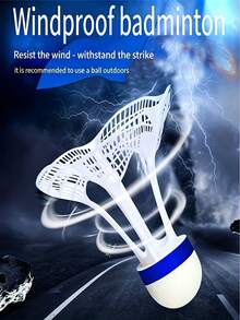 8pcs Random Color Wind-Resistant Shuttlecocks, Designed To Resist Wind And Impact, Suitable For Outdoor Badminton Practice And Sports - Multicolor - View 1