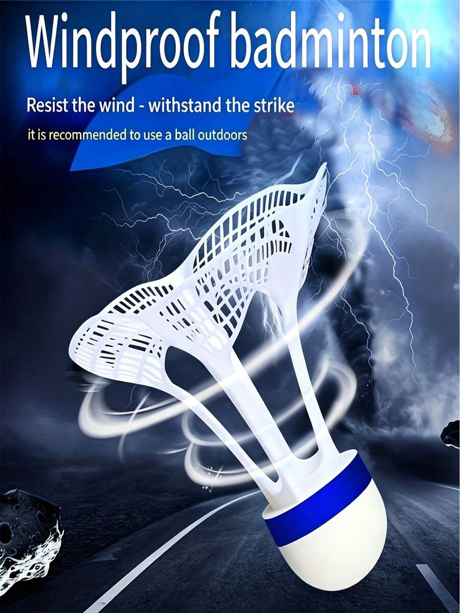 8pcs Random Color Wind-Resistant Shuttlecocks, Designed To Resist Wind And Impact, Suitable For Outdoor Badminton Practice And Sports - Multicolor - View 1