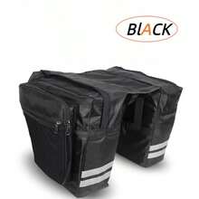 27L Large Capacity Outdoor Bicycle Rear Rack Bag, Cycling Mountain Road Bike Rear Trunk Double Pannier Bag With Reflective Trim, Adjustable Hook Bicycle Pannier Bag, Waterproof Interior Mountain Road Bike Rear Seat Tail Rack Double Pannier Bag - Multicolor - View 2