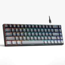 MageGee -BOX Wired Real Mechanical Keyboard, 60% 68 Keys, Mini Design, RGB Backlit, Shine-Through Keycaps, Red Switch Gsming Keyboard For PC/Laptop/Gaming/Office/Gift - View 1