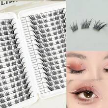 LIMEIKAI 192 Clusters Of Eyelash Clusters For Fox Eyes, Large Capacity Cat-Eye Eyelash Extensions, Natural Comic Style Lightweight Mixed Length Lashes, Eyelash Extensions At Home - View 5