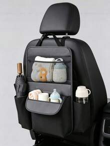 Multi-Pocket Car Seat Back Organizer, Baby Travel Storage Bag, Rear Seat Hanging Bag, Can Store Diapers, Bottles, Toys And Snacks - Multicolor - View 2