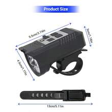 1pc Black ABS Plastic Super Bright Bicycle Front Light With Digital Power Display & Adjustable Bike Mount Clip,Cycling Headlight For Mountain Road Bike Night Riding Commuting Outdoor Cycling Use - Bicycle Light - View 8
