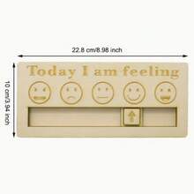 1pc Wooden Emotion Board With Emotion Labels - "How I Feel Today" 2026 Interactive Desktop Artwork - A - View 2