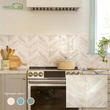 自黏式牆磚 5/10/30 片裝，每片 11.4" X 9"，3D 自黏防潑濺牆磚，適用廚房與浴室，防水防油，可客製化，廚房裝飾 - 米色 - 查看 11