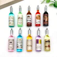 8/10/12/20pcs Drink Resin Charms Wine Bottle Soda Bottle Coffee Cup Milk Donut Chocolate Cookie Pendants For DIY Earrings Bracelets Jewelry Making - Multicolor - View 9