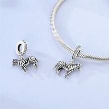 Vectoflux 1pc S925 Sterling Silver Elephant, Bird, Lion, Zebra Pendant, Suitable For Original Bracelet, Necklace, Keychain DIY Pendant Making, Women's Gift, Suitable For Birthday, Party, Holiday Gift - Silver - View 5