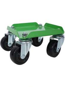 Snowmobile Dolly Heavy Duty Carries Up To 1500lbs V-Slide With 2. 5" Swivel Casters Rubber Pad Protecting Skis And 2 Pairs Of Heavy Duty Straps Firmly Attaching On Skis GREEN COLOR - as Pic - View 3