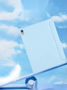 TIANYIMING 平板電腦保護殼，三折式支架平板保護套設計，相容於 iPad/ Galaxy Tab 系列/ MatePad 系列/ Honor Pad 系列/ Pad 系列/ Tab 系列/ Tab Xiaoxin 系列 - 淺藍色 - 查看 3