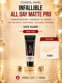 L’Oreal Paris L'Oreal PRO 粉底液 #300，10/35ml，雙重控油配方，高遮瑕，防水防暈染，輕盈配方，持久霧面妝效，適合油性肌膚 - 吸油棒PRO恆放溢彩持色粉底液#300 - 查看 13