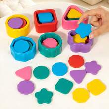 1 Set Fishing Shape Matching Box, Colorful Geometric Wooden Blocks, Children's Shape And Color Recognition, Early Education Cognitive Color And Shape Educational Toy - Multicolor - View 5