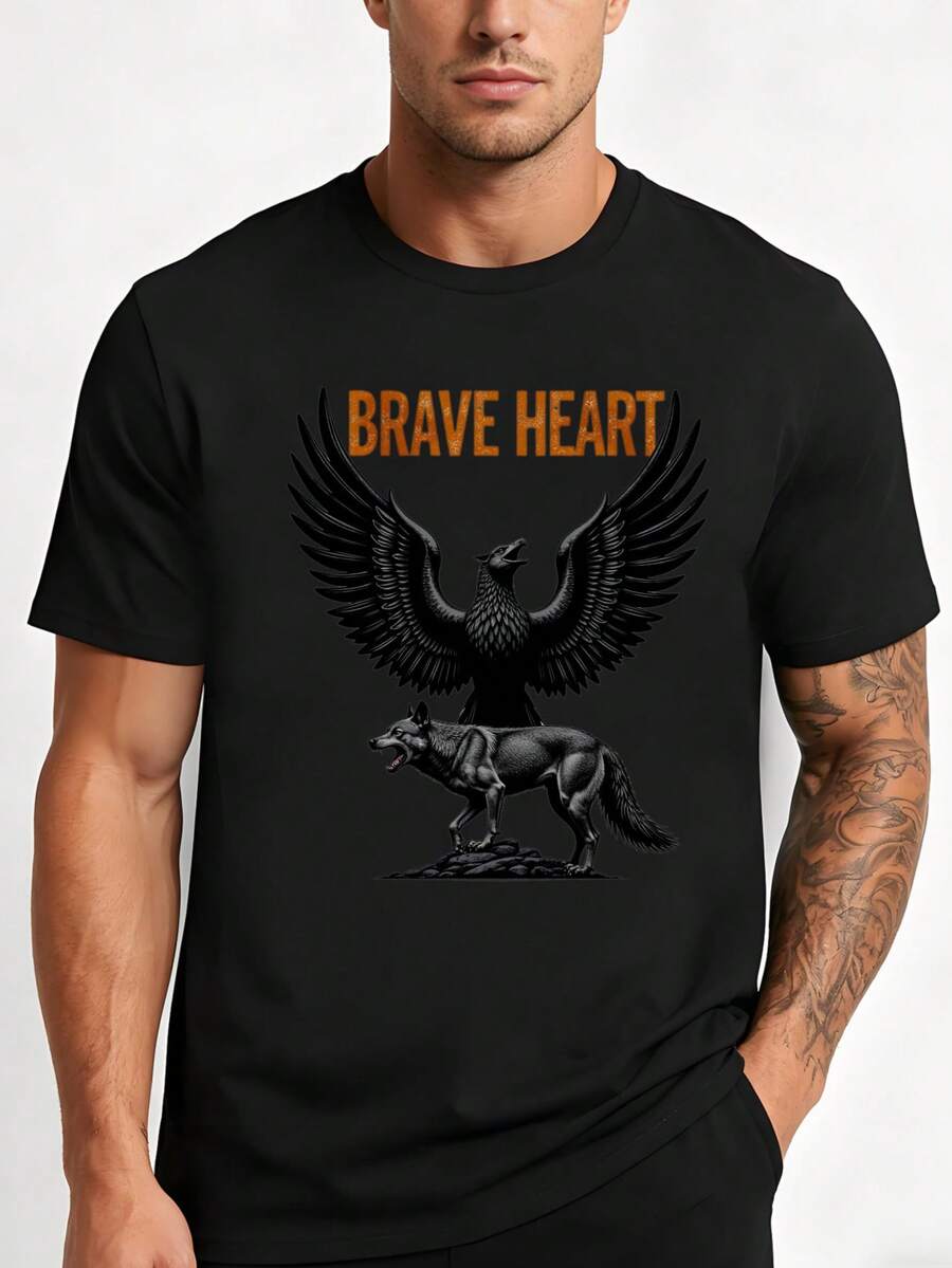 Camiseta de cuello redondo para hombre con diseño gráfico, corte holgado, 100% moderna y versátil, de tela suave y cómoda, adecuada para uso diario y como regalo para las fiestas. Presenta u - Negro - Ver 1
