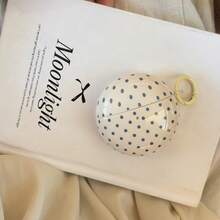 Korean Style Solid Color Minimalist White Base Dark Blue Polka Dot + Pendant Compatible With Samsung FreeBuds5i/6i Cute Earphone Case FreeBuds7i New Protective Case Pendant FreeBuds SE2/SE3 Korean Style Earphone Shell FreeClip/Clip-2 Fresh Girls Earphone Shell Buds Pro/2Pro/FE Premium Minimalist Protective Case Buds3/3Pro/3FE Fashion Creative Buds4/4Pro Love Style Earphone Shell - White - View 4