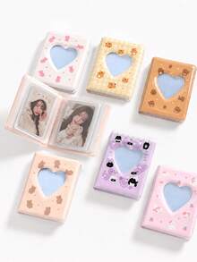 1pc Super Cute Heart-Shaped Mini Photo Album, 3-Inch 40-Page Single-Slot Storage Album, Commemorative Book, Holiday Birthday Gift - Pocket Size - View 7