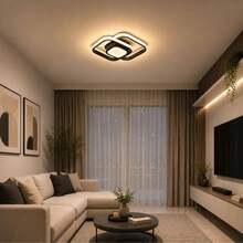 Luminária Plafon Teto Pendente Quadrado Luz Led Sobrepor - Preto - Visão 6