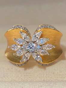 1pc Elegant Cubic Zirconia Ring, Suitable For Women To Wear, Suitable For Wedding, Engagement, Anniversary Party, Valentine's Day Gift - 1# - View 14