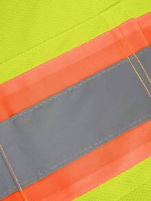 5-PACK Men's High Visibility Reflective Long Sleeve Work Shirt Class 2 Color Block-Inspired Construction Top With Chest Pocket - Yellow - View 9