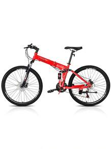 CamPingSurvivals 26in Land Rover  TX30 High Carbon Steel 100kg 21 Speed ​​Red Black Mountain Bike - as Pic - View 2