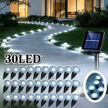 UMEUC 30LED Outdoor Solar Ground Lights, IP44  Weather-Resistant Pathway Lights For Garden Walkway, 800 MAh Yard, Patio, Camping, Party, Wedding, Festival Decorative Landscape Lighting - 白色 - 查看 1