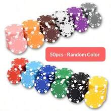 200pcs ABS Monte Carlo Poker Chips, Casino Grade Striped Pattern, Suitable For Texas Hold'em, Blackjack, Card Night Poker Games, Perfect For Casino Card Games, Poker Games And Family Game Night - Multicolor - View 9