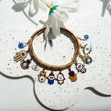 1/5/10 buc. brățară italiană din seria Evil Eye, design modular pentru confecționarea de bijuterii DIY, brățară, brățară de tobărie și alte accesorii rafinate cu pandant, cadou pentru prieteni, potrivit pentru bărbați și femei, cadou pentru soră, cadou pentru femei, perfect pentru purtare zilnică și stilizare - Multicolor - Vizualizare 8