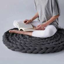 Cotton Polyester Super Chunky Arm Knitting Yarn 25m, Thick Hand Knitting Roving Yarn For DIY Blankets Scarves Sweaters - Dark Gray - View 2