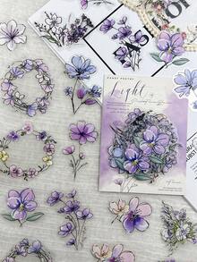 1 Pack 20pcs Matte Watercolor Floral Stickers, Vintage Journal DIY Collage Material For Diary - Flowers In a Dream - View 6