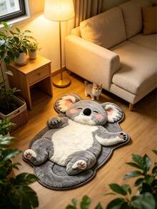 1 pieza Alfombra con patrón de koala, Alfombra de sala de estar, Alfombra, Alfombra de área, Alfombra de área pequeña, Alfombra, Decoración del hogar, Alfombra de sala de estar grande, Alfombra redonda, Decoración del hogar de sala de estar, Decoración de la habitación, Alfombra lavable, Regalo de graduación - coala - Ver 2