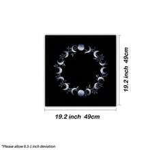 1pc Bohemian Moon Phase Tarot Tablecloth Altar Cloth Divination Decoration Black Starry Sky Moon Witchcraft Tarot Card Table Cloth - Black - View 4