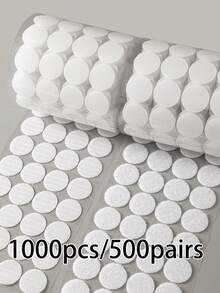 200/400/1000Pcs (100/200/500 Pairs) 0.59inch Diameter Hook And Loop Fastener Self Adhesive Round Circle Sticky Sticker Dots For Arts And Crafts School Classroom Home And Office Use, White - White - View 11