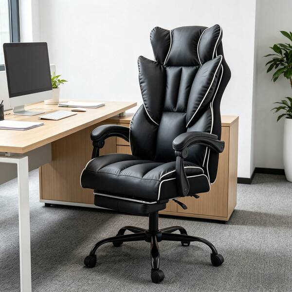 Vanity Chair With Thickened Cushion, Ergonomic Desk Chair, Adjustable Footrest Computer Chair, Suitable For Entertainment And Office Use.