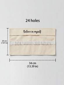 1Pc Personalized Custom Text Canvas Pencil Case Roll Organizer With 12/24 Slots For Colored Pencils & Brushes, Waterproof & Durable Art Pouch For School Office Travel, Stylish Stationery Storage For Artists Women, Perfect Creative Gift - Multicolor - View 11