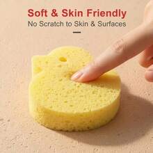 4pcs/1pc Baby Bath Sponge - Cute Exfoliating Bath Brush | Bathroom Baby Bath Essentials - Toddler Must-Haves | Cartoon Shaped Wood Pulp - Multicolor - View 5