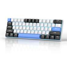 MageGee Star61 Mini 60% RGB Gaming Mechanical Keyboard 61 Keys Wired USB-C Multi-Device Gaming Keyboard Customizable Keycaps Suitable For Laptop PC Computer Gamers [Black & Blue: Brown Switch] - Black and white blue (Brown Switch) - View 2