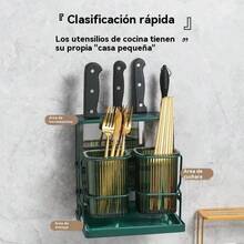 Premium 2-In-1 Kitchen Organizer With Knife Block And Multifunctional Drainer, Durable And Modern Stainless Steel For Modern Kitchens - View 5