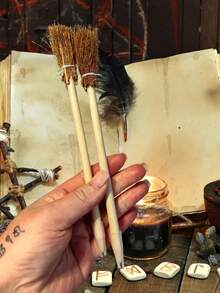 6入組魔法書寫體驗飛天掃帚鉛筆－巫師造型魔法書寫鉛筆，獨特創意文具禮品，巫師主題文具 - 彩色 - 查看 7