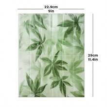 shiny home 10片裝綠色自然風自黏式防濺牆貼，自黏牆磚，適用廚房與浴室裝飾 - 綠楓葉 - 查看 2