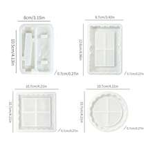Water Ripple Interlocking Photo Frame Epoxy Resin Mold Set, Desktop Phone Holder Decorative Ornament Silicone Mold, Plaster Mold, Includes 1 Base And 3 Different Shaped Photo Frames - Interlocking Picture Frame Mold Set (B21A-23+24+25+26) - View 10
