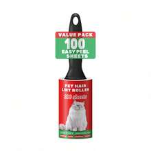 Super Sticky Pet Hair Roller, 100/200/400 Sheets Value Pack, Dog And Cat Hair Remover For Clothes, Sofa, Carpet, Bedding - Red - View 2
