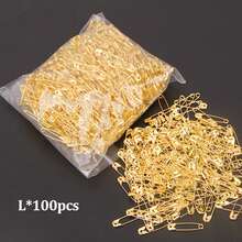 不鏽鋼安全針胸針 DIY 珠寶針，適用於珠寶製作用品配件，金色 - 金色 - 查看 10