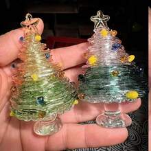 手工玻璃聖誕樹裝飾品，銅線纏繞水晶樹桌面裝飾，汽車裝飾，家居裝飾，節日禮物，情人節，生日，教師節，畢業禮物，交換禮物 - 隨機聖誕樹擺飾 - 查看 11