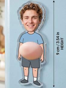 Personalized Photo Fridge Magnet Decor - Custom Upload Your Photo, Hexagonal Acrylic Cut, Suitable For Fridge, Suitable For Party, Graduation Gift, Upload Your Photo - Multicolor - View 2