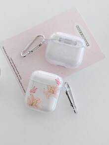花朵百合耳機保護殼、蝴蝶耳機保護殼、透明耳機保護殼附贈耳機保護殼掛鉤，相容無線耳機保護殼，青少年時尚耳機配件，適合個人使用或作為禮物 - 彩色 - 查看 4
