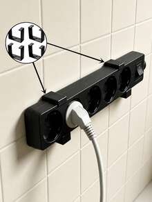 2pcs Power Socket Brackets, Wall-Mountable (No Screws Included), Hide Power Sockets Completely, Suitable For Home Office Cable Management System, Space-Saving Storage And Fixing Device, Minimalist Design Blends Into Various Office Furniture, Effectively Manage Power Cords, Prevent Tangling - A - View 8
