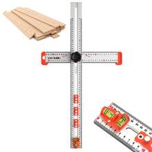 65cm Aluminum Alloy T-Square Woodworking Ruler, 4-In-1 Multi-Angle Measuring & Drilling Positioning Tool For Carpentry Cabinet Hole Layout, Precision Drafting - 65*5cm - View 2