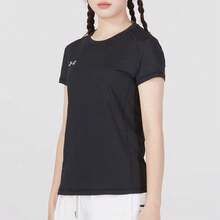 Under Armour Women's Comfortable Knit Crew Neck Short Sleeve Fitness Training T-Shirt - Black - View 2